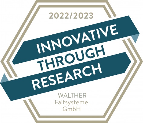 WALTHER reçoit de nouveau le label de qualité « Innovative through research » 