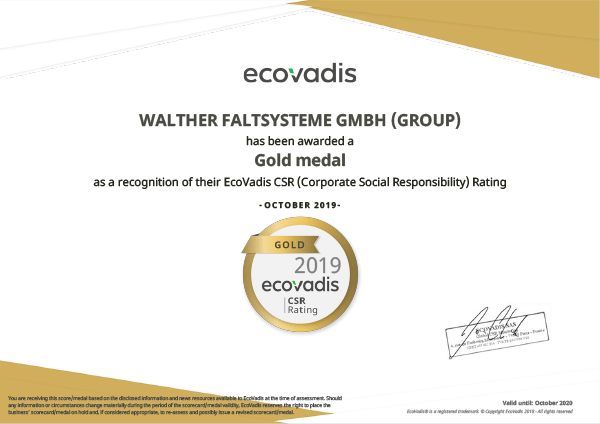 Gold Medal by EcoVadis