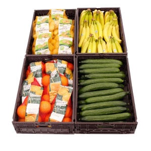 La caisse pliante la plus plate du marché pour les fruits et légumes ALDI