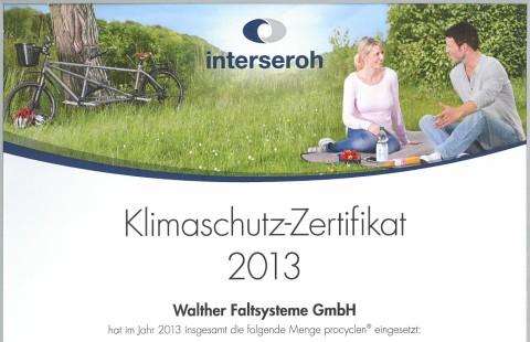 Klimaschutz-Zertifikat 2013