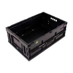 Geleidende Vouwbak Falter 6422 cond met ESD logo zwart 600 x 400 x 220 mm