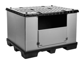 Vouwbare Grootvolume Bak Mega-Pack 1500 grijs-zwart 1500 x 1200 x 1000 mm 