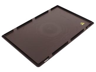 Couvercle amovible 600 x 400 NG Cond avec rainures pour le cerc noir 600 x 400 x 26 mm 