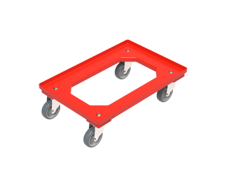 Support roulant 6410 V1 pour bacs 600 x 400 et 400 x 300 rouge 612 x 412 x 171 mm 