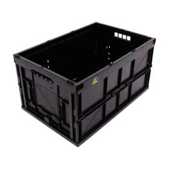 Geleidende Vouwbak Falter 6432 cond met ESD logo zwart 600 x 400 x 320 mm