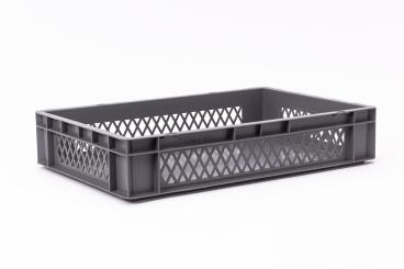 Stacking box Dina 120 2 grey 600 x 400 x 120 mm 