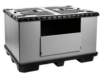 Large folding container Mega-Pack 1600 grey-black 1600 x 1200 x 1000 mm 