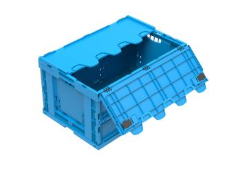 Folding box Folding 6432 NG DL WALTHER-blue 600 x 400 x 330 mm 