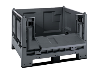 Collapsible pallet box MegaFold 2187 6 reg. dark grey 1200 x 1000 x 847 mm 