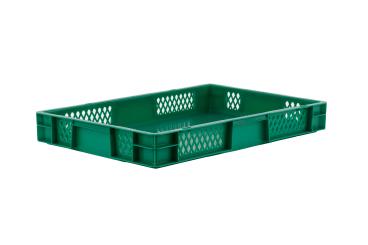 Stacking box Dina 75 2 green 600 x 400 x 75 mm 