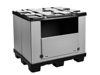 Large folding container Mega-Pack 1000 grey-black 1200 x 1000 x 1000 mm 