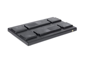 Lid Conductive pallet cover 1200 x 800 with strapping grooves black 1205 x 805 mm 