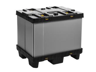 Vouwbare Grootvolume Bak Mega-Pack 800 grijs-zwart 800 x 600 x 700 mm 