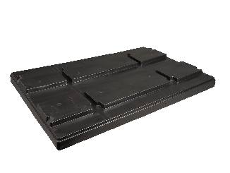 Lid Pallet cover 1200 x 800 with strapping grooves black 1205 x 808 mm 