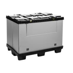 Faltbarer Großbehälter Mega-Pack 1200 grau-schwarz 1200 x 800 x 900 mm 