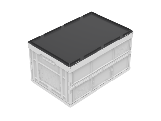 Oplegdeksel 600 x 400 NG met gleuven voor omsnoering, voor Falt zwart 600 x 400 x 26 mm 