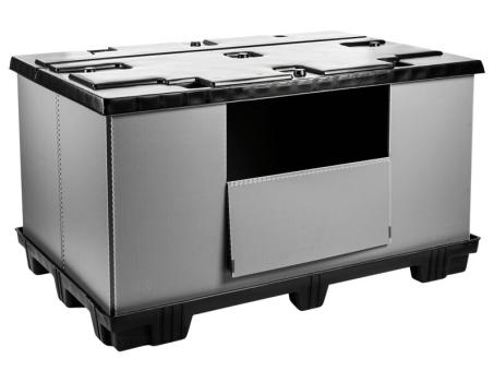 Vouwbare Grootvolume Bak Mega-Pack 1800 grijs-zwart 1800 x 1200 x 1000 mm 