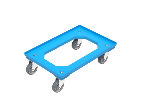 Dolly 6410 V1 suitable for containers 600 x 400 and 400 x 300 blue 612 x 412 x 171 mm 