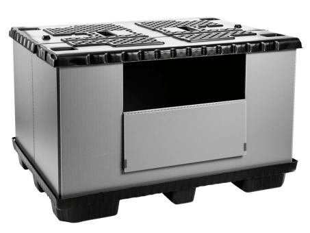 Large folding container Mega-Pack 1600 grey-black 1600 x 1200 x 1000 mm 