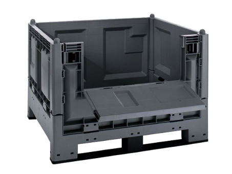 Collapsible pallet box MegaFold 2187 6 reg. dark grey 1200 x 1000 x 847 mm 