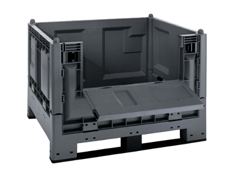 Collapsible pallet box MegaFold 2187 6 reg. dark grey 1200 x 1000 x 847 mm 