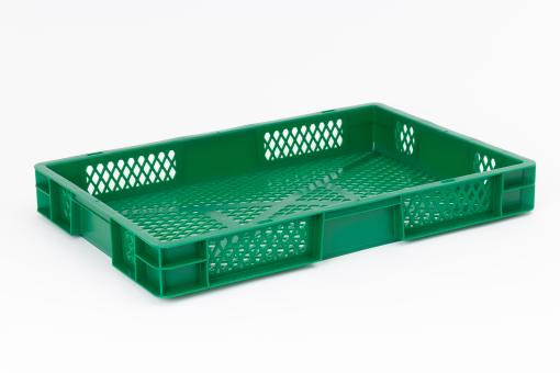 Stacking box Dina 75 3 green 600 x 400 x 75 mm 