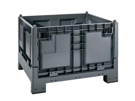 Collapsible pallet box MegaFold 2187 1 reg. dark grey 1200 x 1000 x 847 mm 