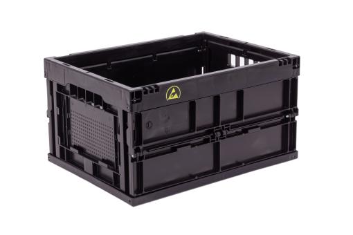 Bac Pliable Conductible Falter 4322 cond avec logo ESD noir 400 x 300 x 220 mm 