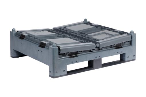 Inklapbare Grootvolume Bak MegaFold 2187 2 reg. donkergrijs 1200 x 1000 x 847 mm 