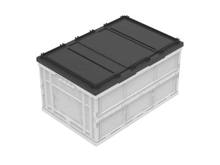 Hooded lid 600 x 400 suitable for Folding black 606 x 406 mm 