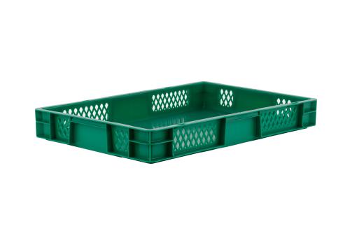 Stacking box Dina 75 2 green 600 x 400 x 75 mm 