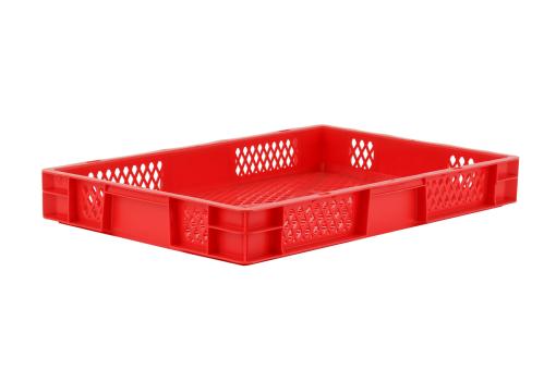 Stacking box Dina 75 3 red 600 x 400 x 75 mm 